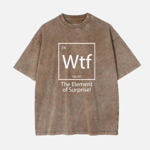 WTF Element of Surprise Acid Wash Graphic Tee