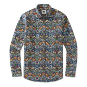 Men's 'Strawberry Thief' William Morris Inspired Shirt - Long Sleeve